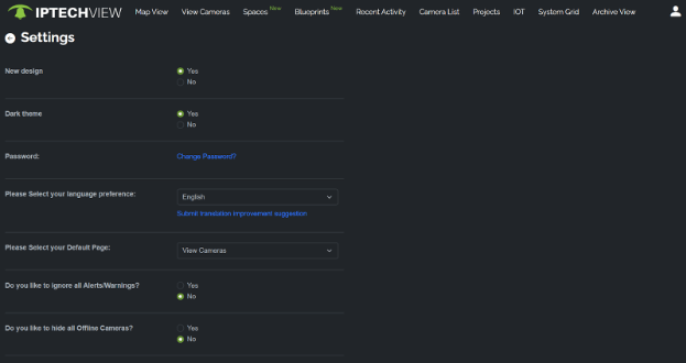 IPTECHVIEW Updated Settings