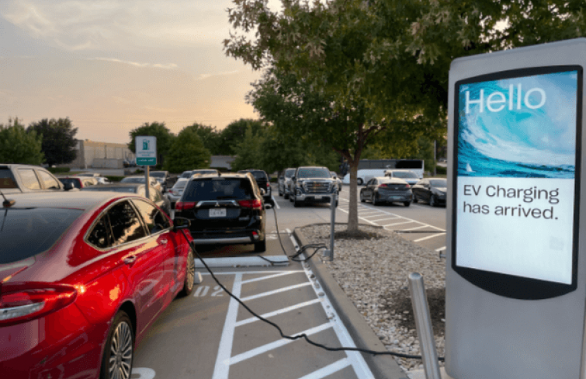 Security cameras and video surveillance at EV charging station