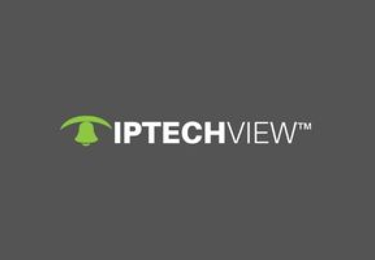 Iptechview logo over gray background 