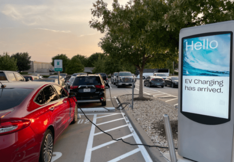 Security cameras and video surveillance at EV charging station